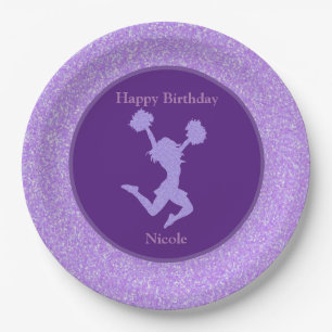 Cheerleader Birthday Party Lila Sparkle Pappteller