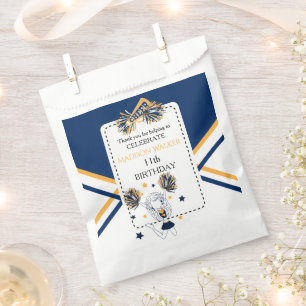 Cheerleader Birthday Party Navy Blue, Gold, White Geschenktütchen