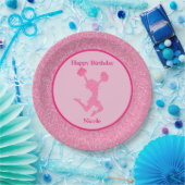 Cheerleader Birthday Party Pink Sparkle Pappteller (Party)