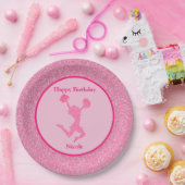 Cheerleader Birthday Party Pink Sparkle Pappteller (Party)
