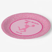 Cheerleader Birthday Party Pink Sparkle Pappteller (Schrägansicht)