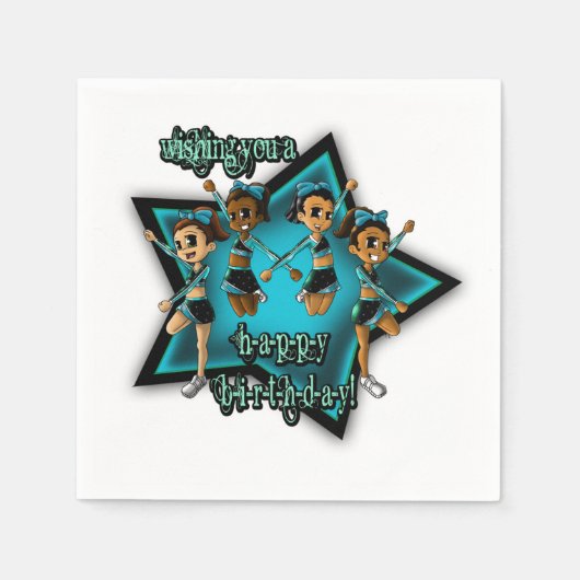 Cheerleader Birthday Serviette (Vorderseite)