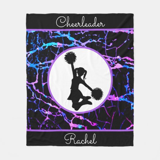 Cheerleader Black Abstrakt Fleece Blanket (Vorderseite)
