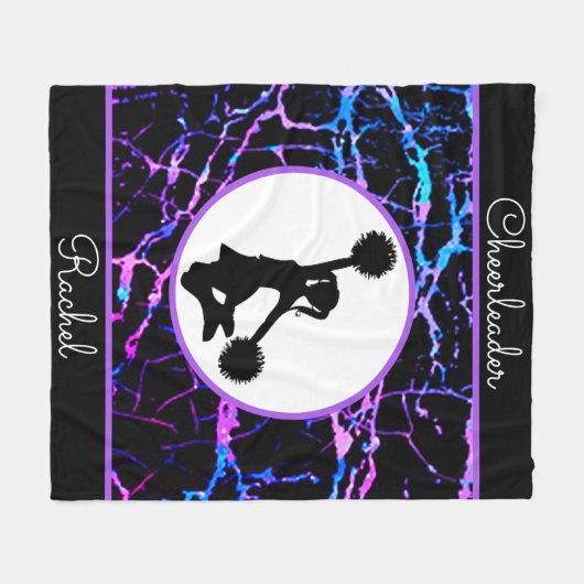 Cheerleader Black Abstrakt Fleece Blanket (Vorderseite (Horizontal))