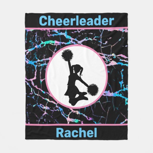 Cheerleader Black Abstrakt Fleece Blanket (Vorderseite)