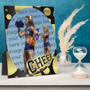 Cheerleader Black and Gold Foto Plaque Fotoplatte