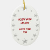 Cheerleader Black Hair Red & White Keramik Ornament (Hinten)