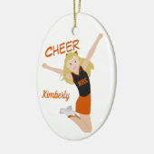 Cheerleader Blonde Keramik Ornament (Links)