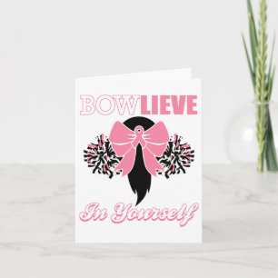 Cheerleader Breast Cancer Shirt Pink Bow Cheer Gif Karte