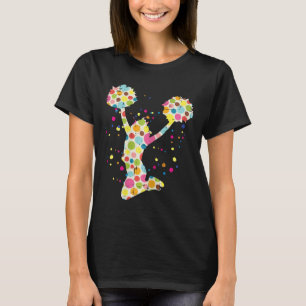 Cheerleader Bunte Punkte Cheerleading Mädchen Kind T-Shirt