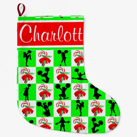 CHEERLEADER CANDY CANE CHRISTMAS STRUMPF GROßER WEIHNACHTSSTRUMPF (Vorderseite)