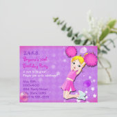 Cheerleader Cheer Birthday Party Einladungen (Stehend Vorderseite)