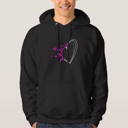 Cheerleader Cheer Girl Heart Love Leopard Cheerlea Hoodie (Vorderseite)