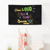 Cheerleader Cheer Loud Shine Bright Sparkle Mehr  Banner (Insitu)