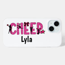 Cheerleader Cheer Pink Glitzer Personalisiert Case-Mate iPhone Hülle