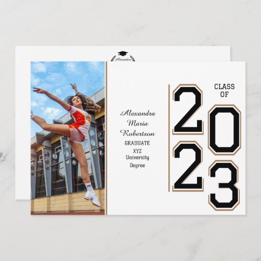 Cheerleader Cheer Senior Class of 2023 Abschluss Einladung (Vorne/Hinten)