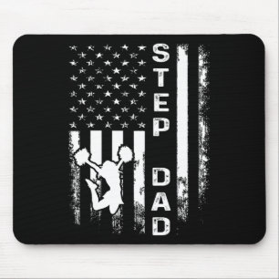 Cheerleader Cheer Step Papa Amerika Flagge Vintage Mousepad