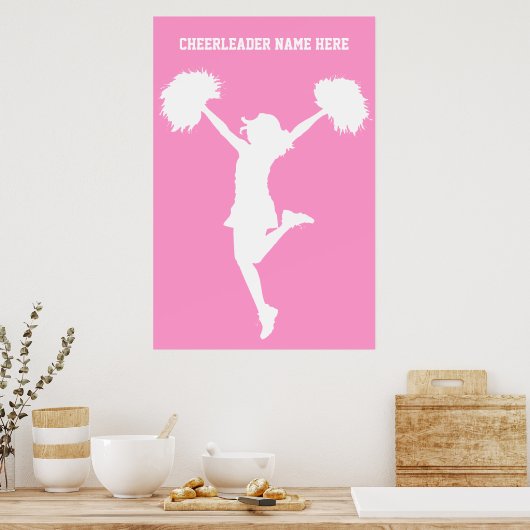 Cheerleader Cheering mit benutzerdefinierbarem Hin Poster (Küche)