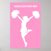 Cheerleader Cheering mit benutzerdefinierbarem Hin Poster (Vorne)