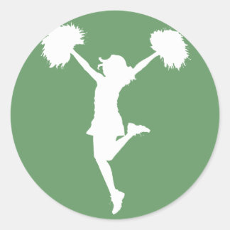 Cheerleader Cheering mit benutzerdefinierbarem Hin Runder Aufkleber