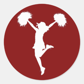 Cheerleader Cheerleader Kontur Art von Al Rio Runder Aufkleber