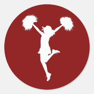 Cheerleader Cheerleader Kontur Art von Al Rio Runder Aufkleber