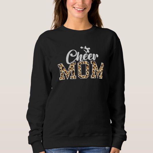 Cheerleader Cheerleading Cheer-Mutter Leopard Sweatshirt (Vorderseite)