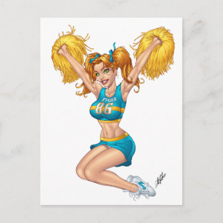 Cheerleader Cheerleading Customizable von Al Rio Postkarte