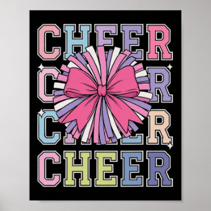 Cheerleader Cheerleading Groovy Cheer Coquette Sch Poster