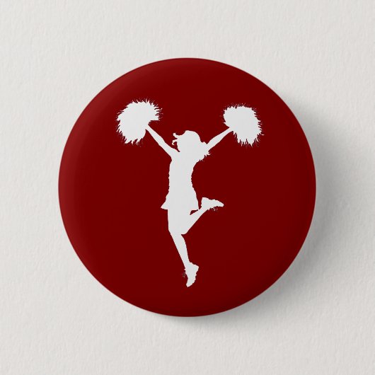 Cheerleader-Cheerleading Kontur-Kunst durch Al Rio Button (Vorderseite)
