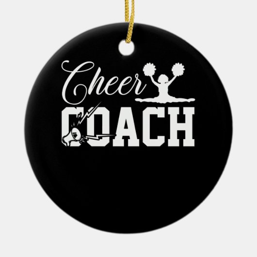 Cheerleader Cheerlealeder mit Megaphone Keramik Ornament (Vorne)