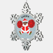 Cheerleader Christmas Collectible 2023 Schneeflocken Zinn-Ornament (Rechts)