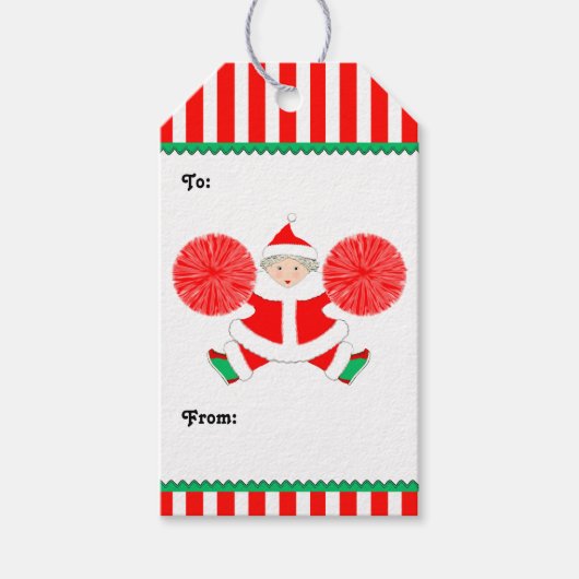 Cheerleader Christmas Gift Tags Geschenkanhänger (Vorderseite)
