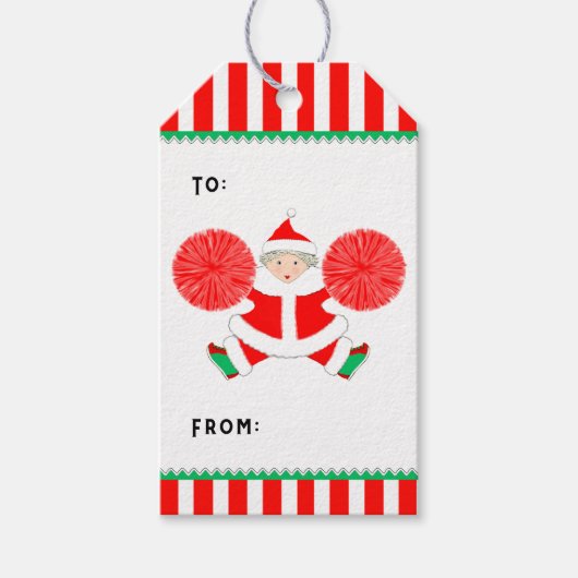 Cheerleader Christmas Gift Tags Geschenkanhänger (Vorderseite)