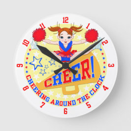 Cheerleader Clock Runde Wanduhr
