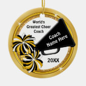 Cheerleader Coach Geschenkideen, Personalisiert Keramik Ornament (Vorne)