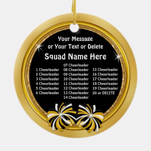 Cheerleader Coach Geschenkideen, Personalisiert Keramik Ornament (Hinten)