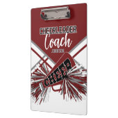 Cheerleader Coach - Maroon Red, Gary & White Klemmbrett (Links)