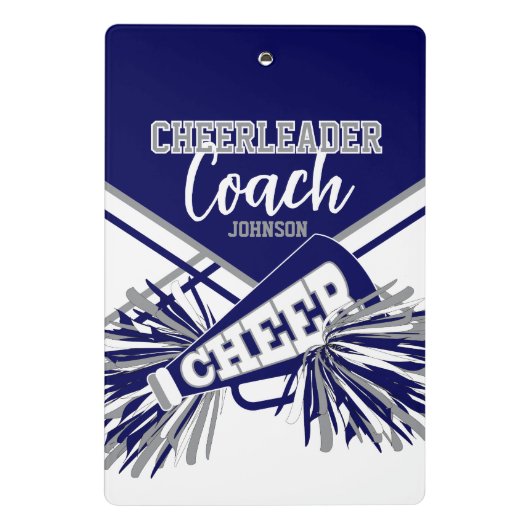 Cheerleader Coach - Navy Blue, Gary & White Mini Klemmbrett (Rückseite)