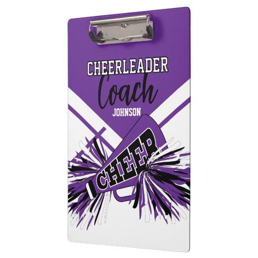 Cheerleader Coach - Purple, Black & White Klemmbrett (Links)