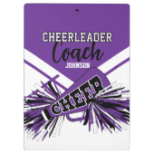 Cheerleader Coach - Purple, Black & White Klemmbrett (Rückseite)