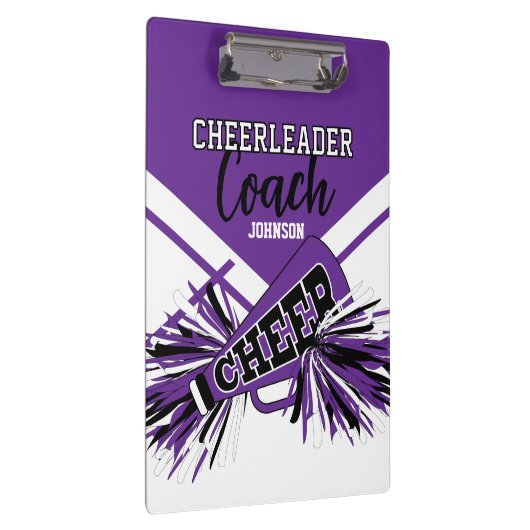 Cheerleader Coach - Purple, Black & White Klemmbrett (Rechts)