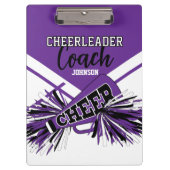 Cheerleader Coach - Purple, Black & White Klemmbrett (Vorderseite)