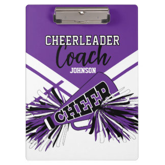 Cheerleader Coach - Purple, Black & White Klemmbrett