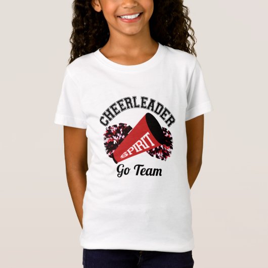 Cheerleader Customizable Red T - Shirt (Vorderseite)