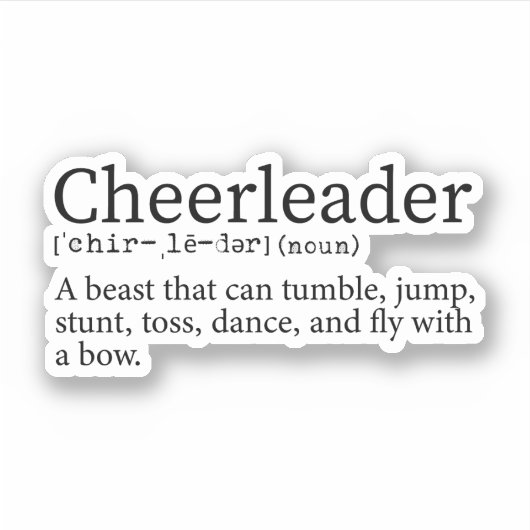 Cheerleader Definition, Cheer Cheerleader Aufkleber (Vorderseite)