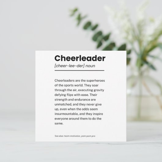 Cheerleader Definition, Cheerleader danke (Stehend Vorderseite)
