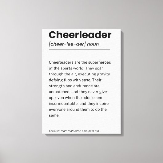 Cheerleader Definition, kreative Dekorationsgesche Leinwanddruck (Vorderseite)