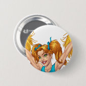 Cheerleader, die kundengerechtes Material Button (Vorne & Hinten)