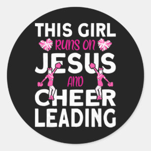 Cheerleader Dieses Mädchen läuft auf Jesus und Che Runder Aufkleber